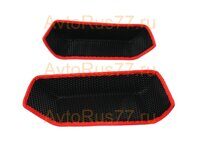 Ковры на пороги для а/м Газель 3302 (материал EVA) черный + красный кант "3D формованные" к-т 2шт.