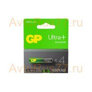 Батарейка алкалиновая GP Ultra+ Alkaline 24A (AAA) (блистер 4шт)