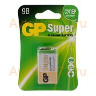 Батарейка алкалиновая GP Super Alkaline 9V Крона (блистер 1шт)